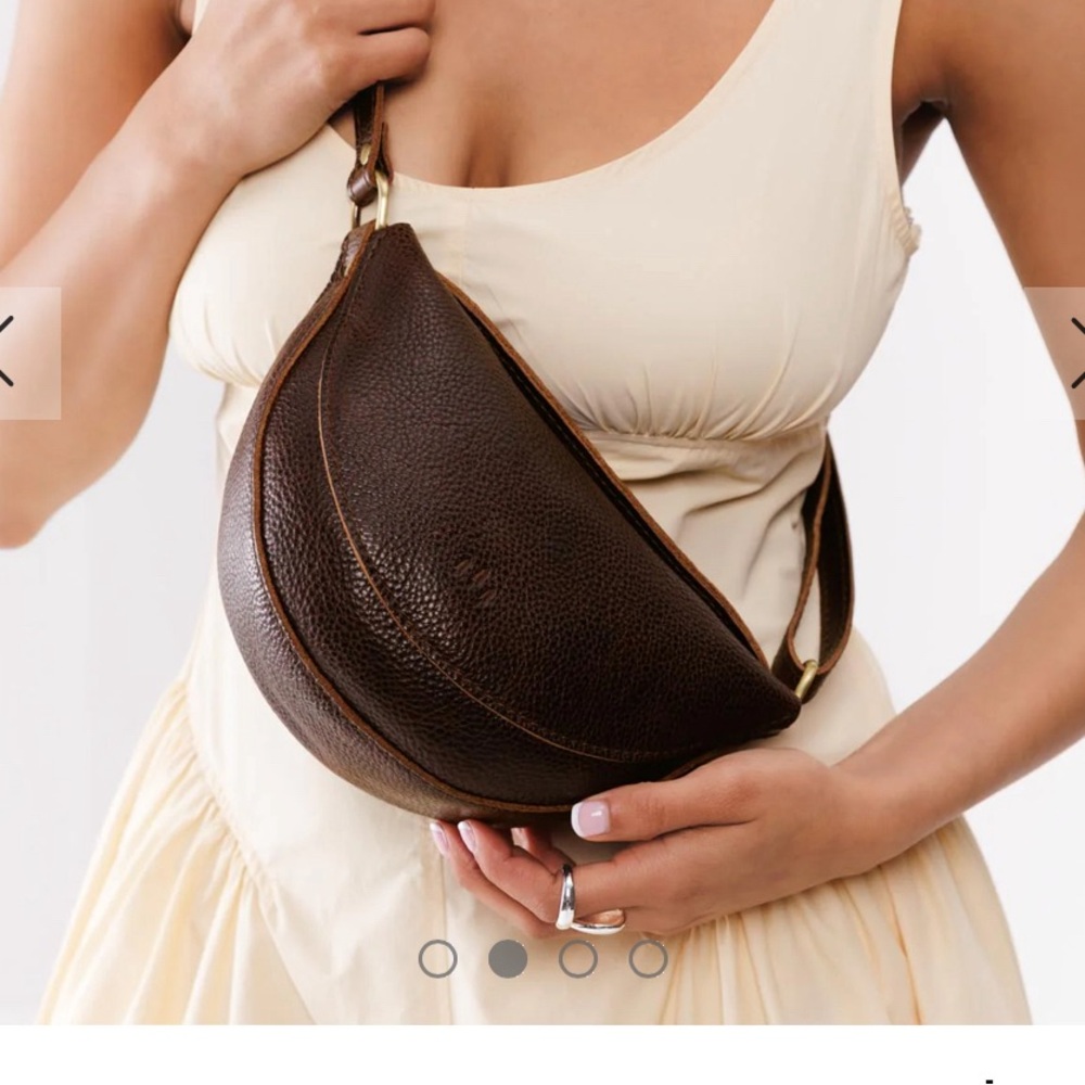 Portland Leather Brown Crescent Shoulder Bag